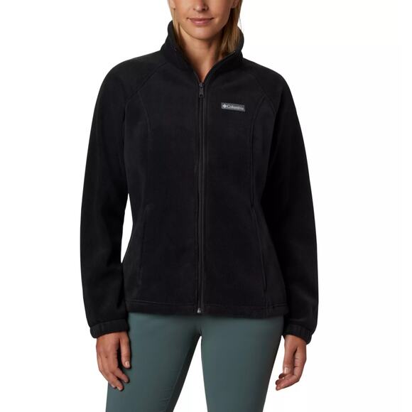 Columbia Black Fleece Full Zip-Up Basic Jacket Women's Size Medium - Picture 1 of 6